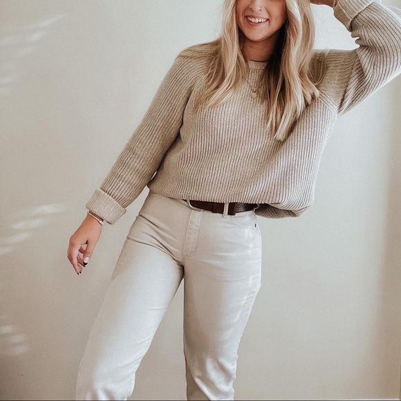 White/Cream straight leg pant - Picture 1 of 4